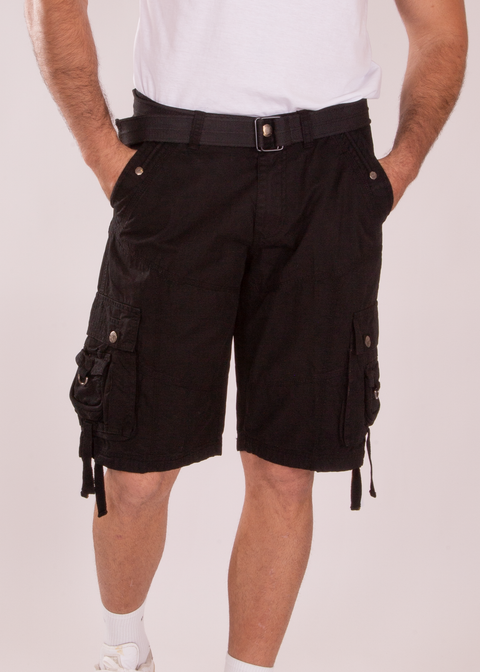 The Classic Cargo Shorts Solid Black