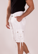 The Classic Cargo Shorts Solid White