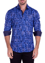 Metallic Geo Paisley Long Sleeve Dress Shirt