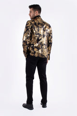 Gold Metallic Cherry Blossom Evening Blazer