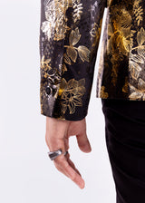 Gold Metallic Cherry Blossom Evening Blazer