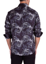 Subtle Fog Paisley Silk Texture Long Sleeve Dress Shirt