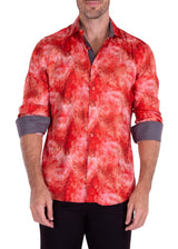 Subtle Fog Paisley Silk Texture Long Sleeve Dress Shirt