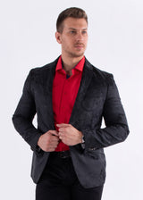 Black Jacquard Evening Blazer