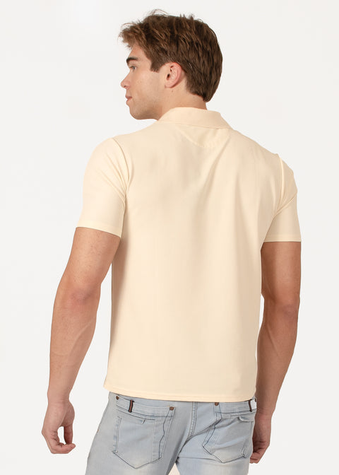 Buttonless Four-Way Stretch Polo Shirt