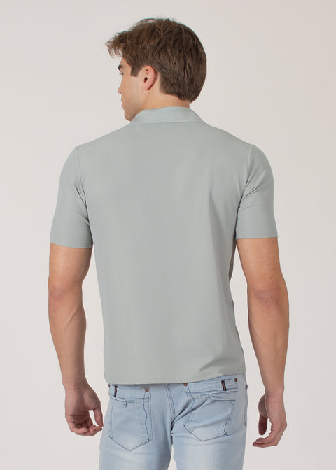 Buttonless Four-Way Stretch Polo Shirt