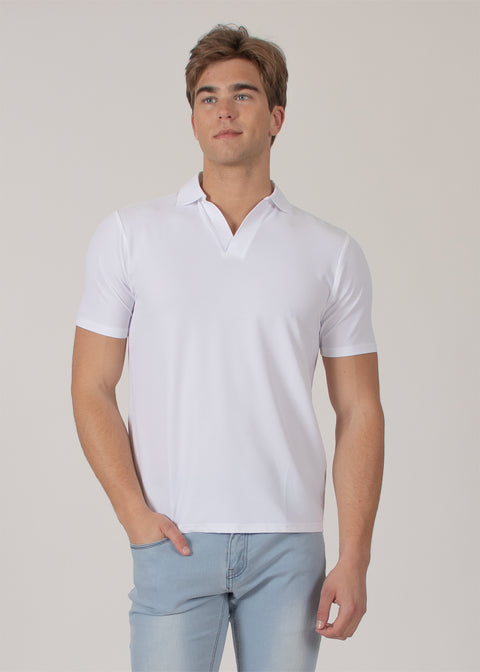 Buttonless Four-Way Stretch Polo Shirt