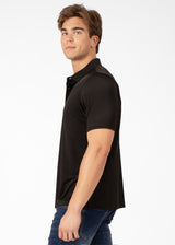 Four-Way Stretch Polo with Three-Button Collar