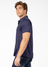 Four-Way Stretch Polo with Three-Button Collar