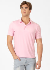 Four-Way Stretch Polo with Three-Button Collar