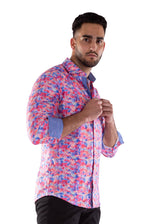 Pink Button Up Long Sleeve Dress Shirt