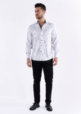 Fog Smudge Long Sleeve Dress Shirt White