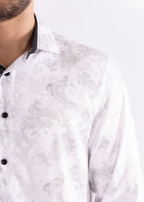 Fog Smudge Long Sleeve Dress Shirt White