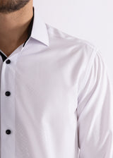 Metallic Criss-Cross Pattern Dress Shirt