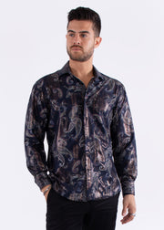 Paisley Lines Long Sleeve Dress Shirt