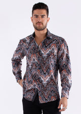 Multicolor Autumn Print Long Sleeve Dress Shirt