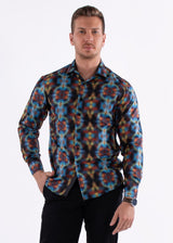 Decades Kaleidoscope Long Sleeve Dress Shirt