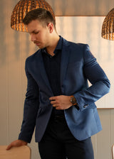 Satin Navy Evening Blazer