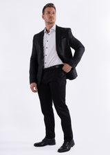 Black Micro Zig-Zag Evening Blazer