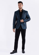 Blue Green Python Evening Blazer