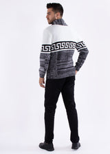 High-Neck Pullover Sweater White