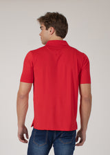 Four-Way Stretch Polo with Three-Button Collar