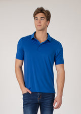 Four-Way Stretch Polo with Three-Button Collar