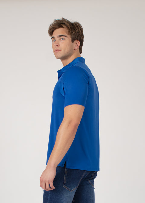 Four-Way Stretch Polo with Three-Button Collar