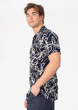 Abstract Button Up Short Sleeve Dress Shirt