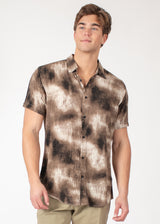 Diffuse Abstract Button Up Short Sleeve Dress Shirt