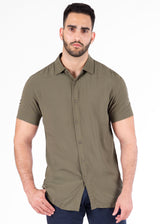 Solid Short Sleeve Dress Shirt