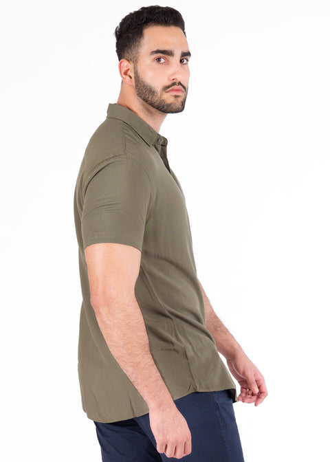 Solid Short Sleeve Dress Shirt