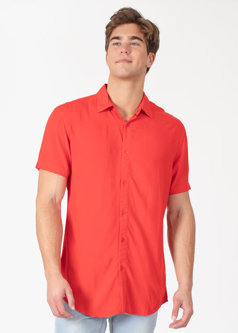 Solid Short Sleeve Dress Shirt