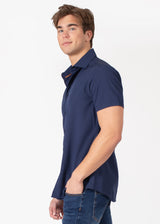 Elegant Solid Short-Sleeve Dress Shirt