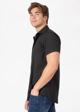 Textured Collar Fit Short Sleeve Dress Shirt