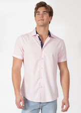 Textured Collar Fit Short Sleeve Dress Shirt