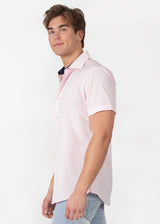 Textured Collar Fit Short Sleeve Dress Shirt