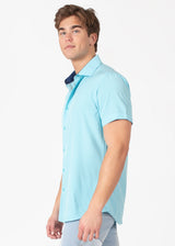 Textured Collar Fit Short Sleeve Dress Shirt