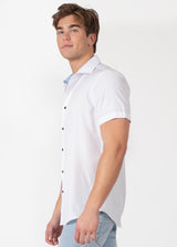 Textured Collar Fit Short Sleeve Dress Shirt