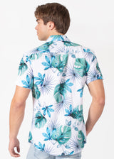 Tropical Abstract Button Up Short Sleeve Dress Shirt