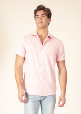 Button Up Short Sleeve Soft Stripe Pattern