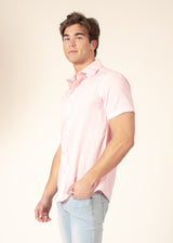 Button Up Short Sleeve Soft Stripe Pattern