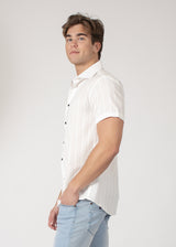 Button Up Short Sleeve Soft Lines Pattern