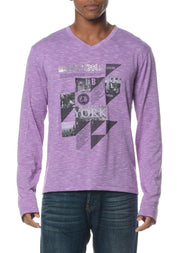 Cozy Bespoke New York Metallic Graphic Tee Lilac