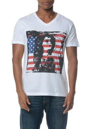 Dia de los Muertos x USA Flag Graphic Tee White