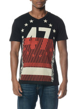 Abstract 47 USA Graphic Tee Black