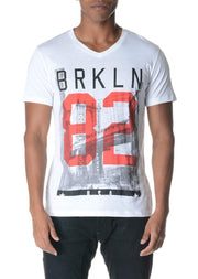 Brooklyn Overlay Graphic Tee White