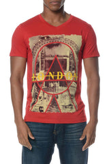 Vintage London Geometric Graphic Tee Red