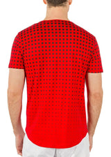 Geometric Halftone Effect Graphic Tee Red