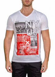 NY US Modern Graphic Tee White